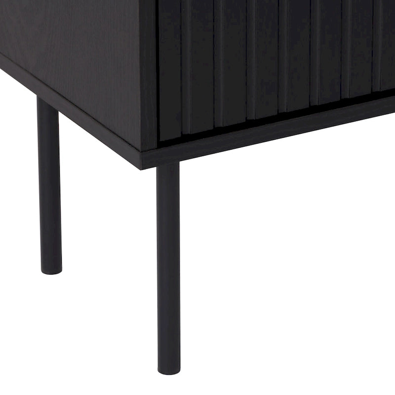 2 Door Fluted Sideboard Buffet Cabinet with Metal Legs