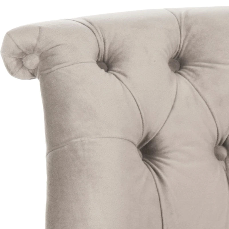 Natural Cream Tufted Accent Chair with Birch Wood Legs