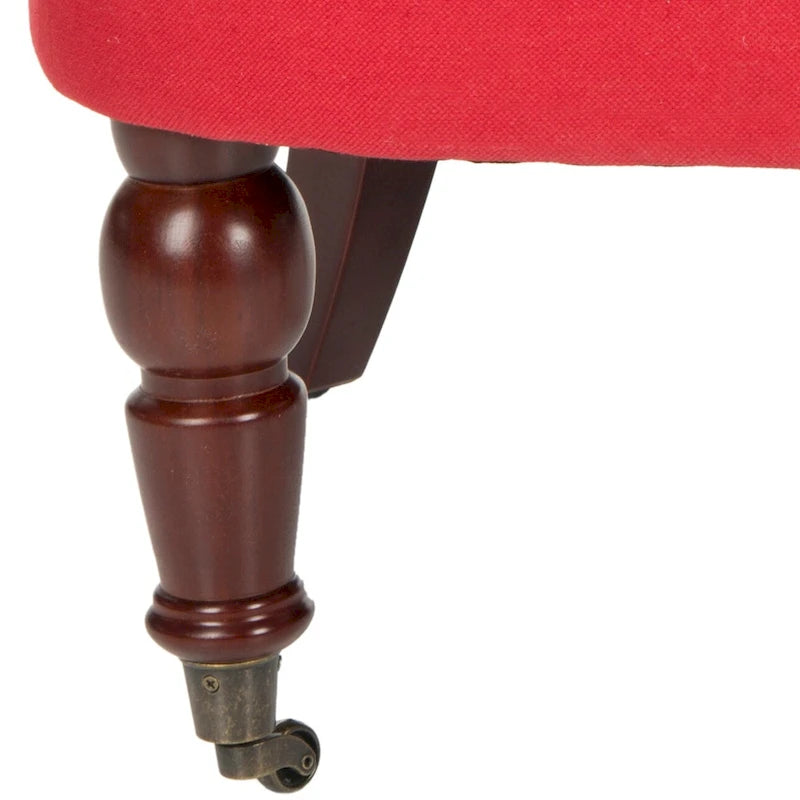 Natural Cream Tufted Accent Chair with Birch Wood Legs
