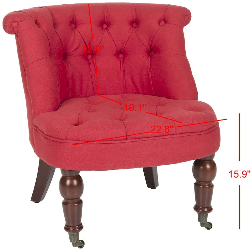 Natural Cream Tufted Accent Chair with Birch Wood Legs