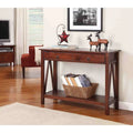 2-Drawer Console Sofa Table in Tobacco Brown - 14 x 42 x 30.7