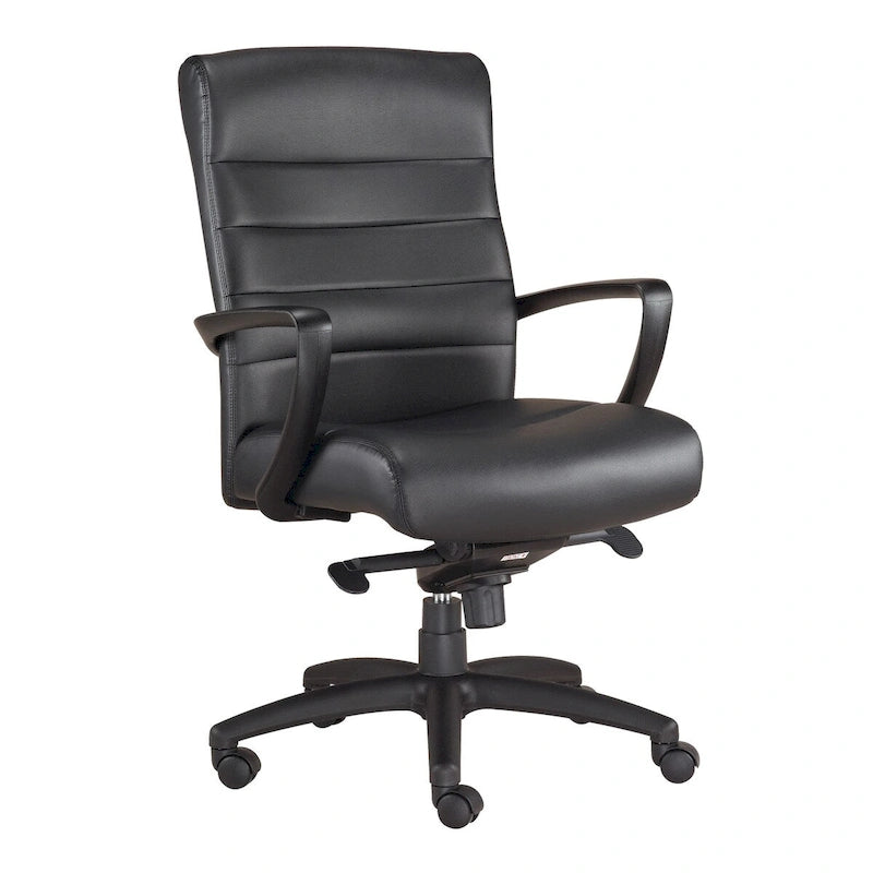 Bonded Leather High-Back Executive Office Chair with Knee-Tilt