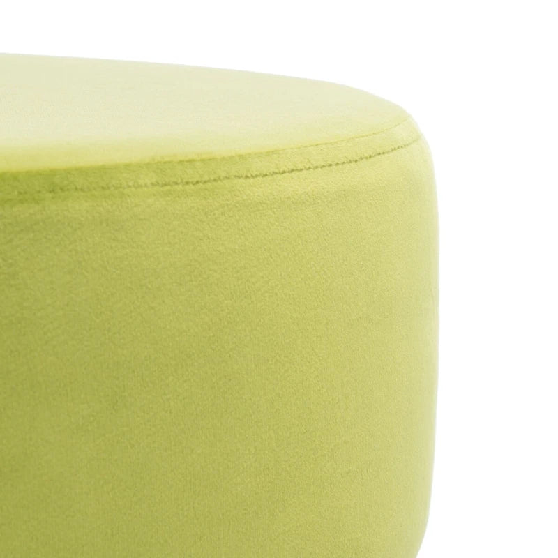 Round Mid-Century Hairpin Leg Ottoman