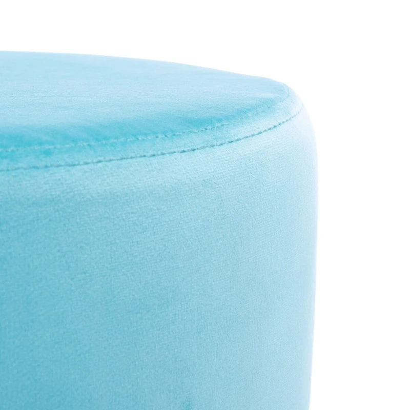 Round Mid-Century Hairpin Leg Ottoman
