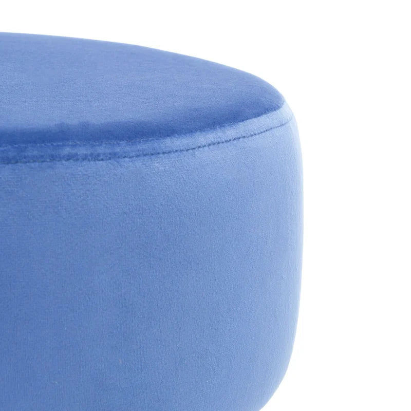 Round Mid-Century Hairpin Leg Ottoman