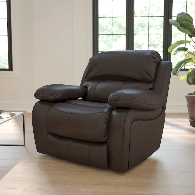 Contemporary Faux Leather Rocker Recliner