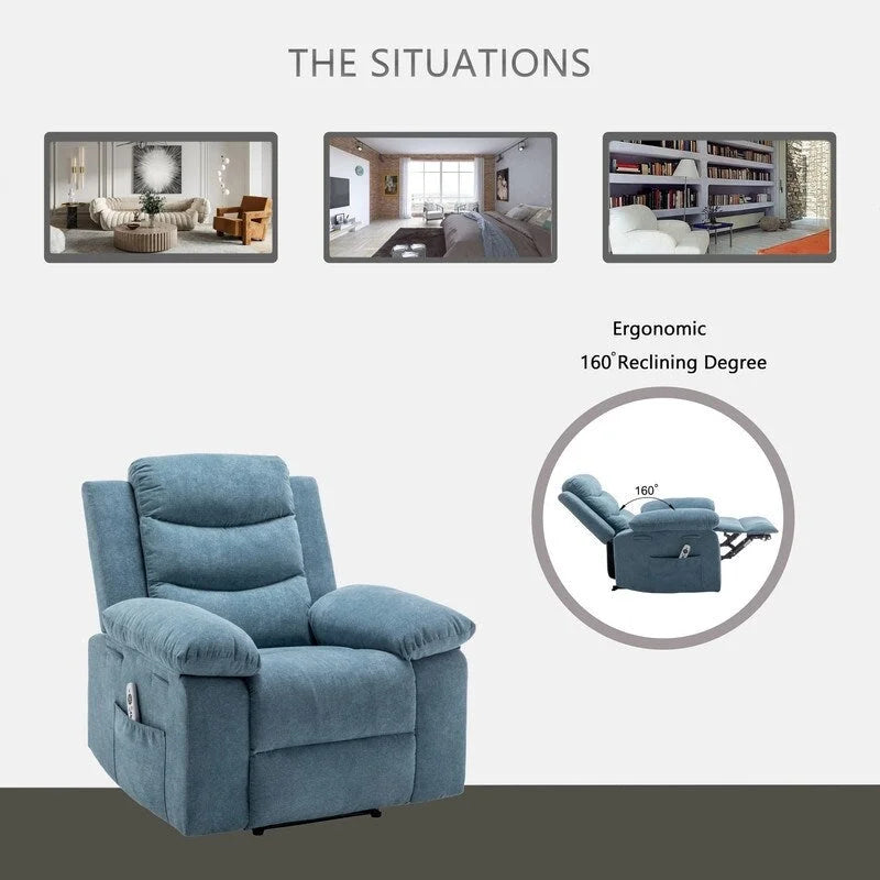 Power Recliner with Adjustable Massage and Heating System