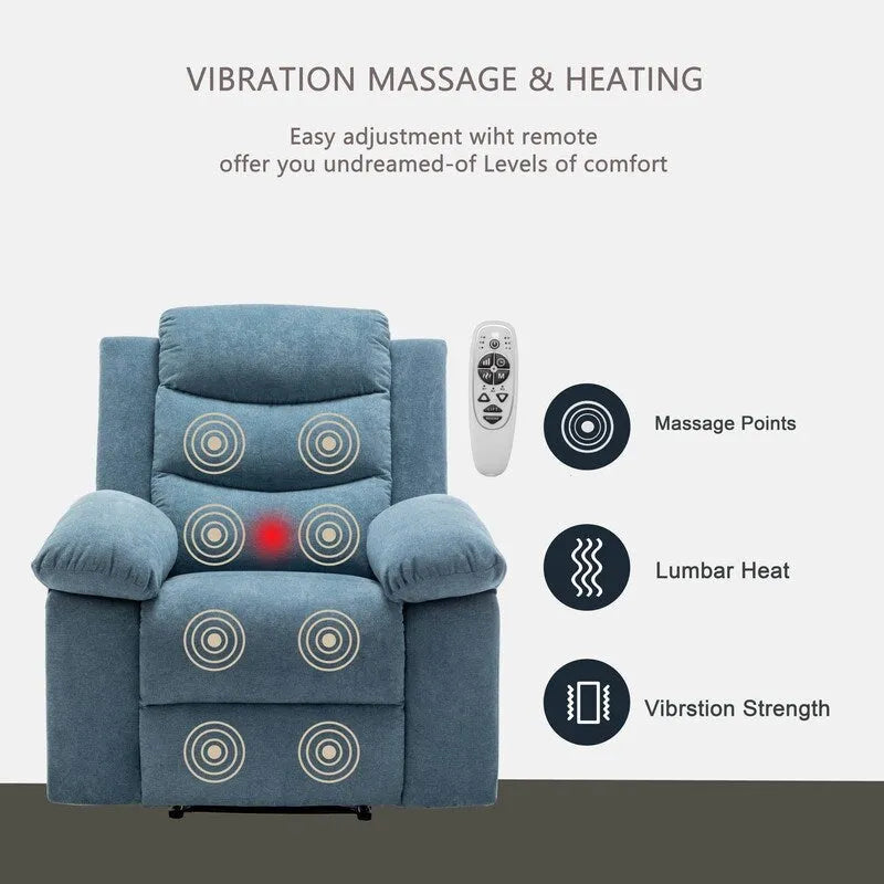 Power Recliner with Adjustable Massage and Heating System