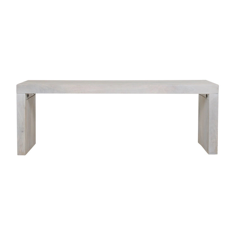 51-Inch White Sand Solid Mango Wood Bench