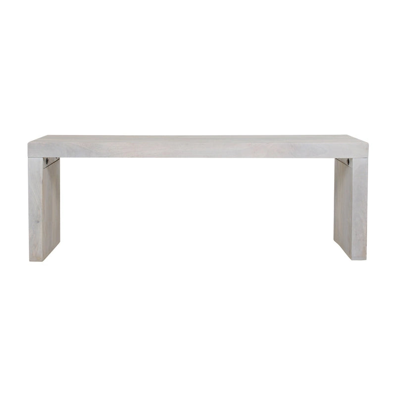 51-Inch White Sand Solid Mango Wood Bench