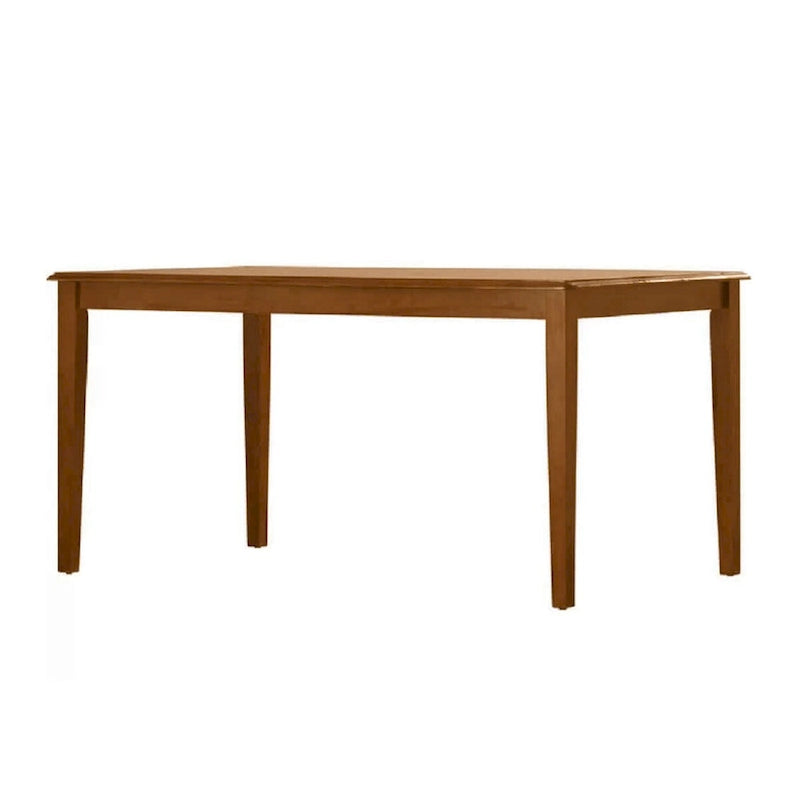 60-Inch Rectangular Dining Table with Tapered Legs, Walnut Brown